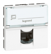 Legrand Mosaic Белый Розетка компьютерная RJ45 Cat.6a (UTP) 2 модуля