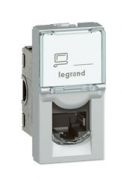 Legrand Mosaic Алюминий Розетка компьютерная RJ45 Cat.6a (UTP) 1 модуля