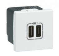 Legrand Mosaic Белый Розетка компьютерная RJ45 Cat.6a (UTP) 2 модуля