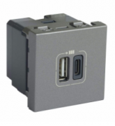 Legrand Mosaic Алюминий Розетка компьютерная RJ45 Cat.6a (UTP) 2 модуля