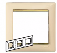 Legrand Valena Слоновая кость/Золотой штрих Рамка 3-ая