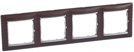 Legrand Valena Темное дерево/Серебряный штрих Рамка 4-ая