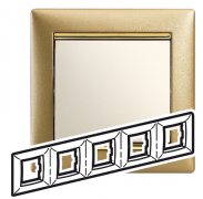 Legrand Valena Золото матовое /Золотой штрих Рамка 5-ая