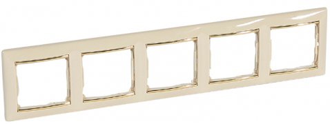 Legrand Valena Слоновая кость/Золотой штрих Рамка 5-ая