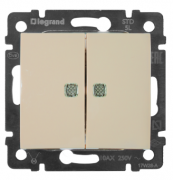 Legrand Valena Слоновая кость Выключатель 2-кл с подсветкой