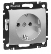Legrand Valena Алюминий Розетка с/з, винтовые клеммы
