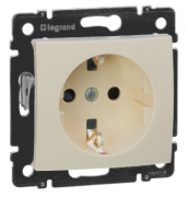 Legrand Valena Слоновая кость Розетка с/з со шторками, винтовые клеммы