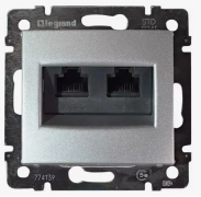 Legrand Valena Алюминий Розетка Компьютерная 2-ая RJ45 Cat.5e (UTP)