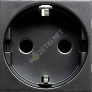 ABB NIE Zenit Антрацит Розетка 1-ая с/з с защитными шторками, винтовой зажим, 2 мод