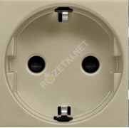 ABB NIE Zenit Шампань Розетка 1-ая с/з с защитными шторками, винтовой зажим, 2 мод