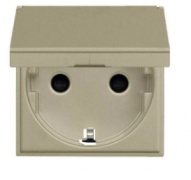 ABB NIE Zenit Шампань Розетка 1-ая с/з с защитными шторками с крышкой 2 мод