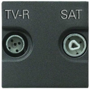 ABB NIE Zenit Антрацит Розетка TV-FM-SAT единственная, 2 мод