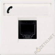 ABB NIE Zenit Белый Розетка ТЛФ 1-ая, RJ12, 2 мод (с накладкой)
